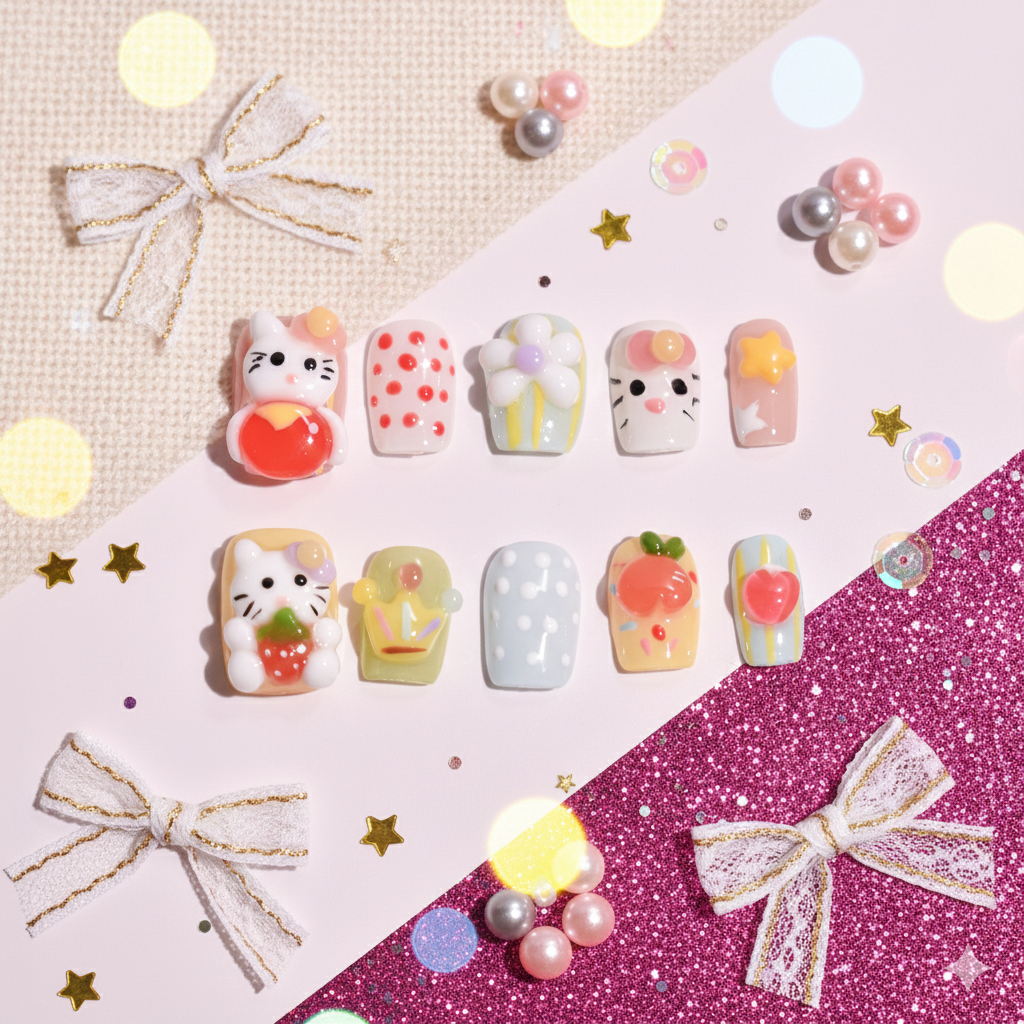 Sora no Kiseki | Handmade Press-on Nails | Custom Japanese Nail Art