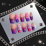 Violet Voltage – Medium Square Press-On Nails | b3B47