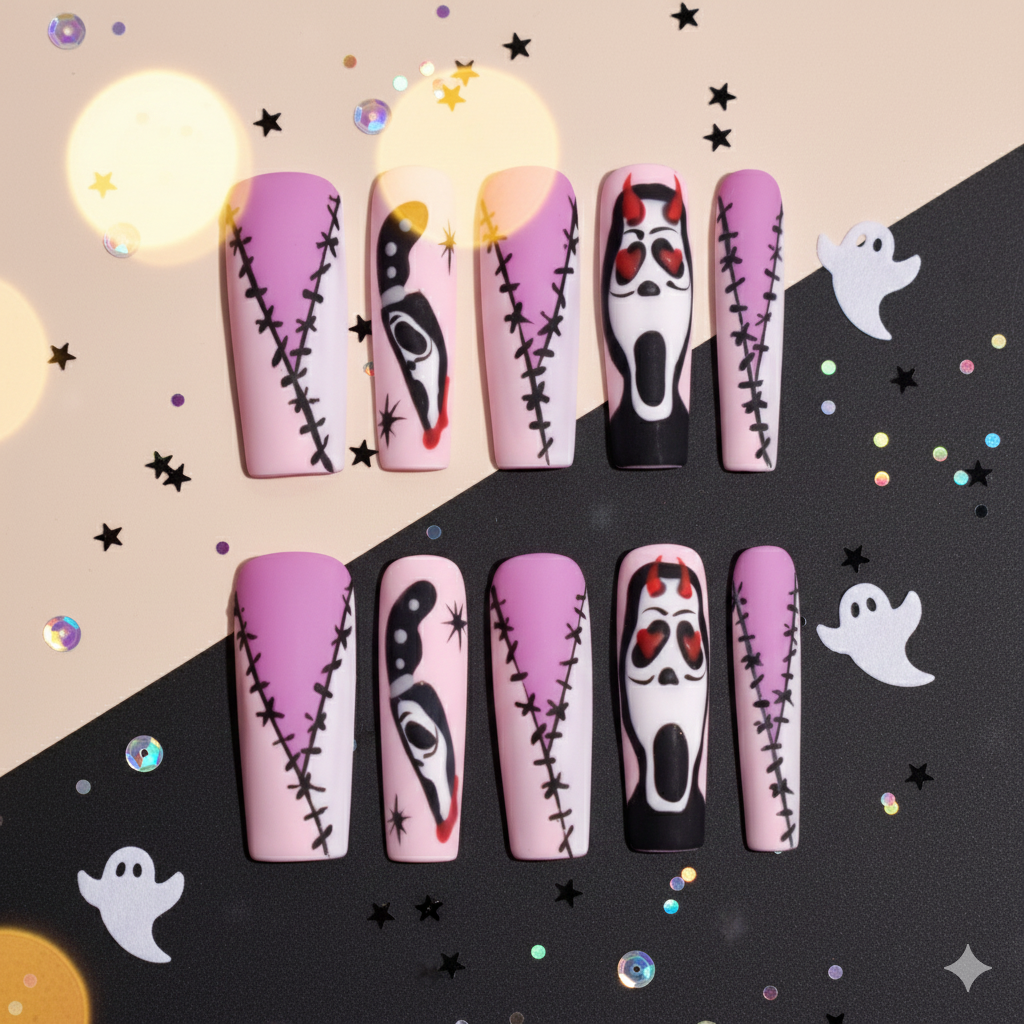 Akuma Love Scream | Extra Long Square Gothic Press-On Nails