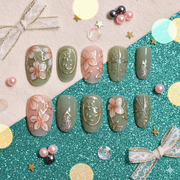 Sakura Matcha Zen – Custom Japanese Nail Art