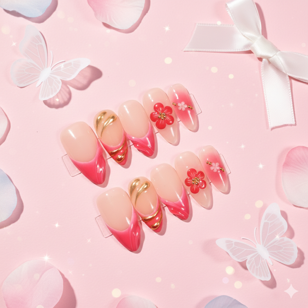 Rosecurrent Almond Press-On Nails | b3B04