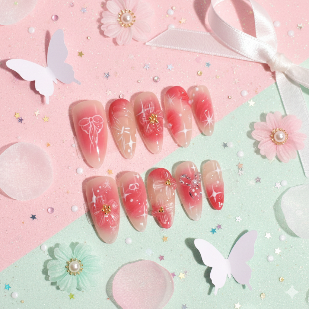 Blush Reverie – Medium Almond Press-On Nails | b3B56