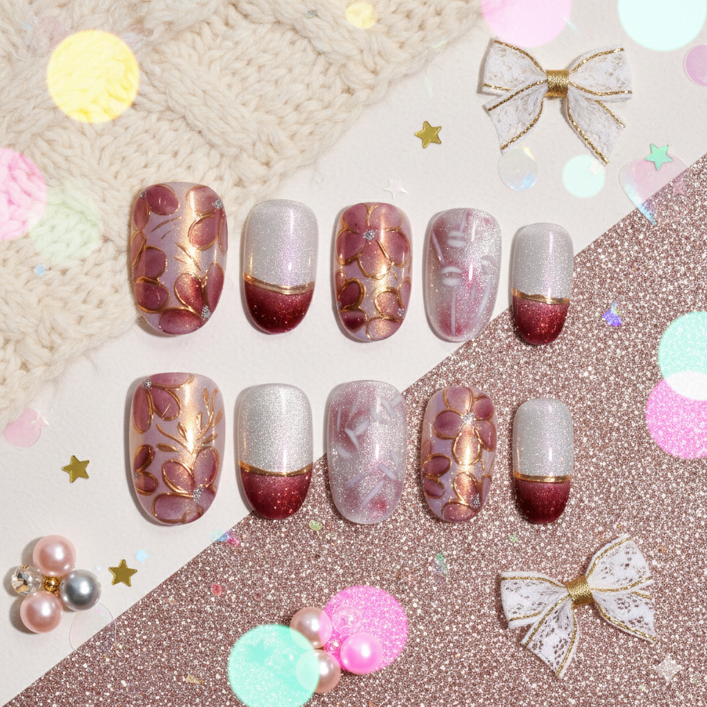 Komorebi no Kōun | Handmade Press-on Nails | Custom Japanese Nail Art