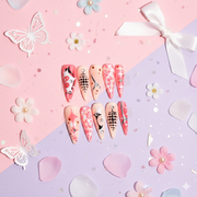 Crimson Flux – Long Stiletto Press-On Nails | b3B29