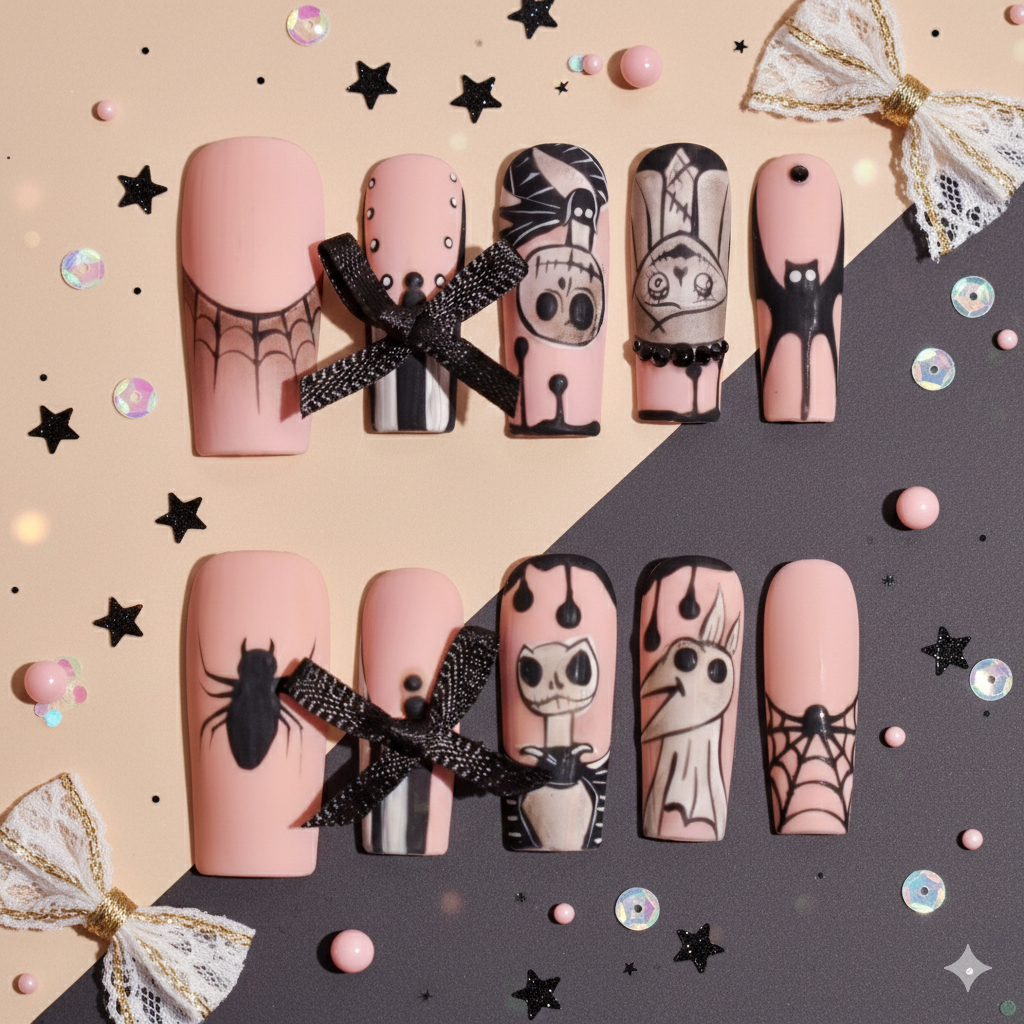 Kuro Gothic Parade | Spooky Coffin Press-On Nails