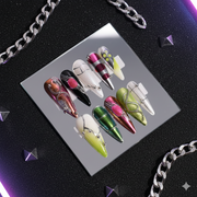 Chrome Voltage – Long Stiletto Press-On Nails | b3B53