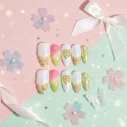 Verdant Heirloom – Medium Almond Press-On Nails | b3B65