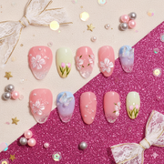 Haru no Butterfly | Handmade Press-on Nails | Custom Japanese Nail Art