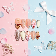 Cherry Blossom Glaze – Medium Almond Press-On Nails | b3B22