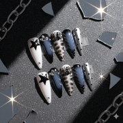 Chrome Widow Stiletto Press-On Nails | b3B10