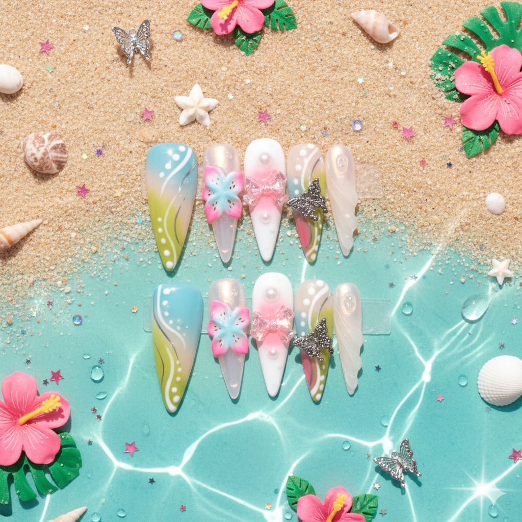 Pastel Mirage – Long Stiletto Press-On Nails | b3B64